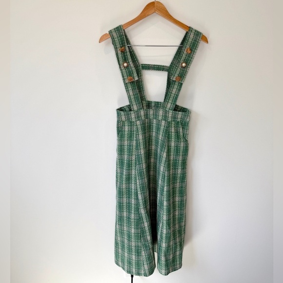 Green Side Zip Overall Dress with Pockets (S) - Picture 2 of 8